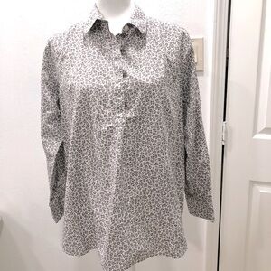Land’s End cheetah print long sleeve blouse